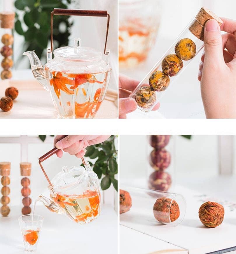 The Grateful Tea Co - MINI Herbal Tea Balls,4 Asst.in Test Tube