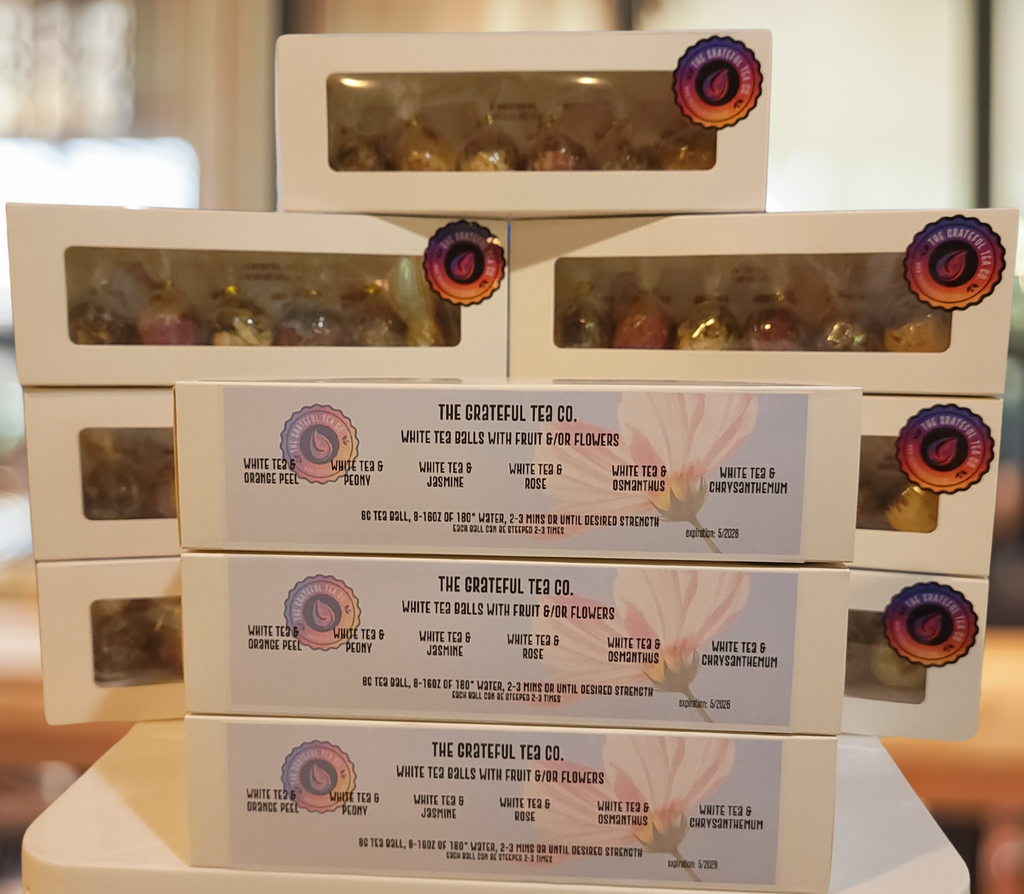 The Grateful Tea Co - White Tea Balls w/ Fruit and/or Flowers (6-Pack, 1 of Each)