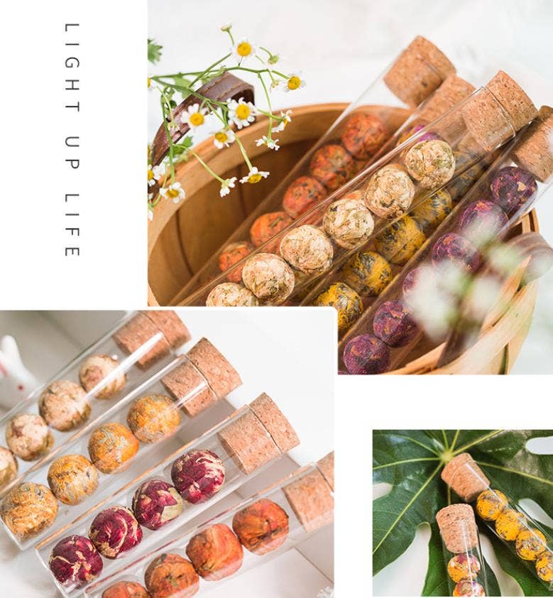 The Grateful Tea Co - MINI Herbal Tea Balls,4 Asst.in Test Tube